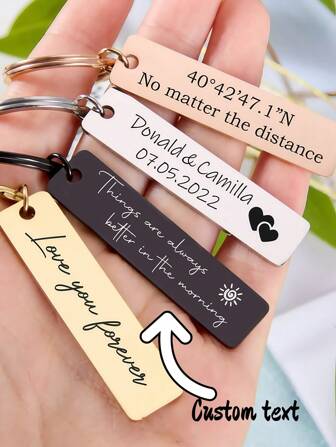 Stainless Steel Keychain,Custom Engraved Key Chain Personalized Key Ring Gifts For Him,Best Friend Gifts For Mom Birthday Gift Boyfriend, Colorful,Cute,Adorable,Funny,Kawaii,Y2K,Stylish,Unisex,Casual,Custom,Personalized,Unique,Customized,Ideal Gifts For Him,Ideal Gifts For Her,Her,Boyfriend,Girlfriend,Family,Friends,Apparel Accessories,Chic Autumn,Freshman, Sophomore, Underclassmen