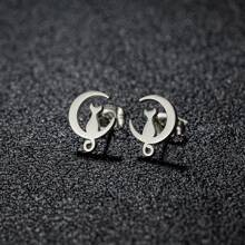 12 pares de sencillos pendientes con diseños de mascotas, pendientes de acero inoxidable con diseños de gatos y perros, joyería mixta para uso diario y como regalo