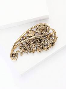 Spilla vintage a forma di foglia traforata e con strass, accessori per abiti da donna, spilla per vestiti, per feste, banchetti e regali