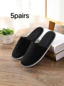 5 pares de pantuflas de lujo, suela de EVA súper suave antideslizante, estilo casual, lavables a mano/máquina, pantuflas unisex para interiores, para todas las estaciones