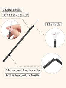 Microaplicadores Descartáveis para Extensões de Cílios - Escovas Aplicadoras Micro Sem Fiapos para Lábios, Varetas de Rímel para Cílios, Dentes, Unhas, Delineador e Cuidados Pessoais (50/100/200/300/500/600/800 peças)