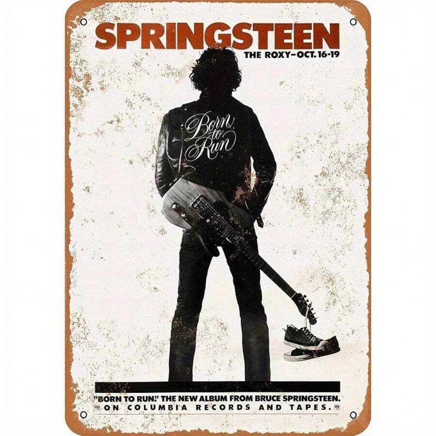 [Atractivo clásico] Señal metálica vintage de Springsteen en The Roxy 1978 - 20,32x30,48 cm, arte de pared retro para bar, pub, para hombres, garaje, hogar, cafetería, cocina, restaurante, salón de billar, hotel, oficina, arte de pared retro, perfecto para decoración de habitación