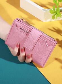 Vintage Solid Color Short Wallet Portable Bifold Coin Purse Women's Credit Card Holder Wallet Purse Wallet Mini Wallet Small Wallet
