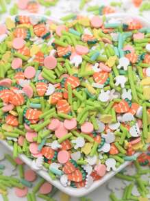 20g/pedaço Fatias De Argila Polimérica Com Tema De Dia Dos Namorados - Coração, Casca, Doce, Mistura De Sorvete Para Criação De Joias Diy - Com Pérola Falsa Para Preenchimento