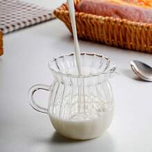 Jarra de leche de vidrio para café, multifuncional, jarra deé resistente al calor, transparente para sala de estar, hogar, café, oficina, bebidas - B - Ver 6