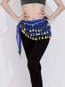 1pc Women's Sequins Fringe Dance Skirts, Belly Dance Fringe Hip Scarf Belts, Women's Glitter Sequins Tassel Skirts, Stage Performance Costume Summer, School