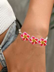 1pc Adjustable Bohemian Daisy Flower Braided Bracelet, Suitable For Ladies Daily/Travel Wear - Polymer Clay - View 11