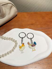 Easter Rooster Hen Keychain, Fashion Cute Animal Keyring, Valentine's Day Gift, Backpack Pendant, Sweet Keychain, Women's Handbag Accessories, DIY Jewelry, Best Friend Gifts - Multicolor - View 9