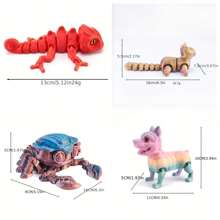 1pc 3D Printed Animal Collection, 3D Printed Toy, Movable Joint Animal Toy, Creative Desk Decor & Collection, Suitable For Birthday Gift, Party Favors And Rewards - Multicolor - View 7