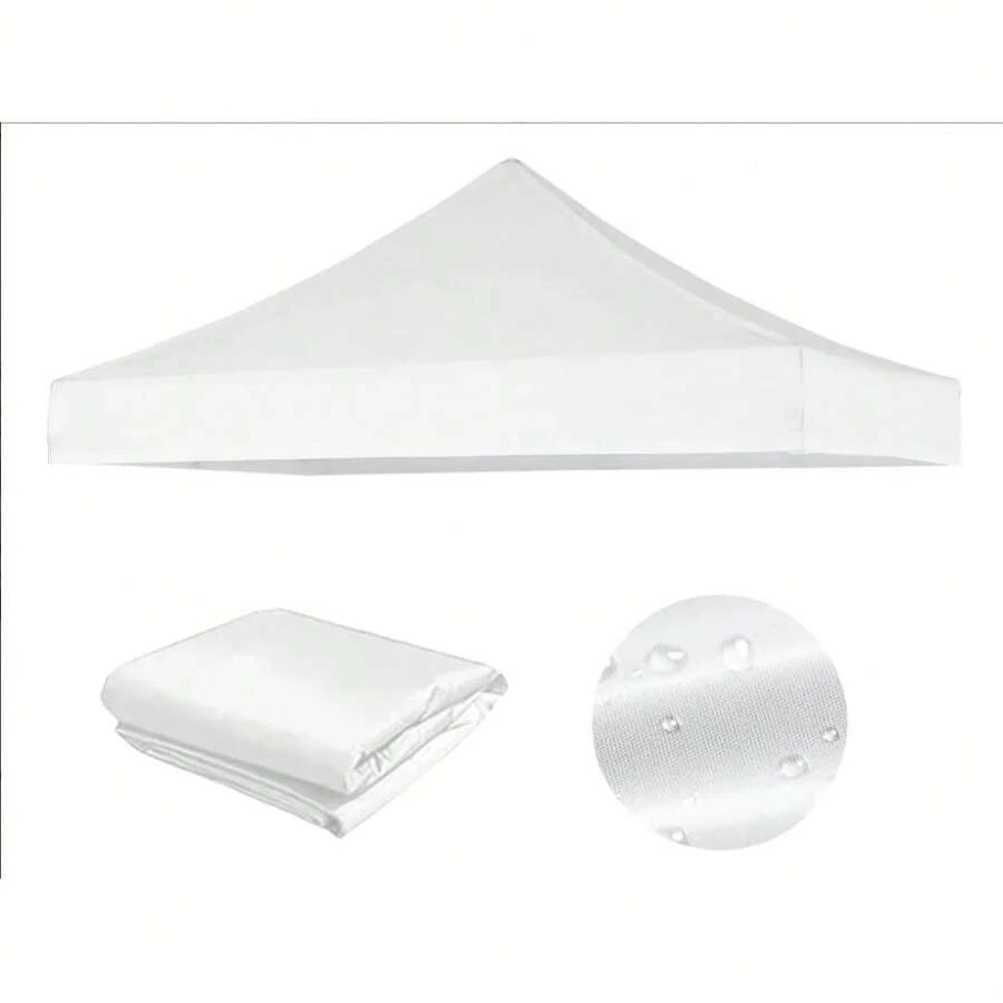 Repuesto de Lona para Toldo 3x3 para Jardín y Exteriores Impermeable Carpa Plegable Toldo Plegable Repuesto para Toldo Tienda de Campaña Toldo de Repuesto para Exteriores Plegable Impermeable - Blanco - Ver 1