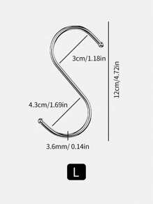 Pack Of 1/3/5/10 S-Hooks, Heavy Duty Stainless Steel Hooks, Kitchen Hooks Household S-Shaped Metal Steel Pipe S-Hooks, Versatile And Perfect For Clothes, Kitchen Utensils, Dishes, Plants, Towels, Gardening Tools,Wall Picture Frame,Wall Hooks Self Adhesive,Hooks,Hook,Wall Hooks,Bathroom,Towel Holder,Hooks,Wall Hooks,Hooks,Wall Hook,Door Hanger - Thickened Hook - View 14
