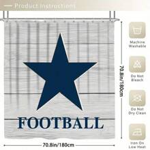 4pcs Waterproof Blue Star Shower Curtain And Toilet Floor Mat Three Piece Set With 12 Shower Curtain Hooks, Modern Home Decoration, Beautiful Housewarming Gift Bathroom Decor Fall Decor Bathroom Accessories Back To School