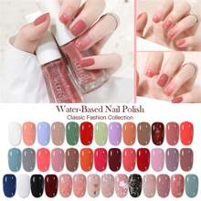 6PCS/Set 10ml Peelable Water-Based Nail Polish, Odorless, Free Baking Quick Drying Lasting Nail Lacquer For Salon DIY At Home, Multicolor For Choice Nails - Multicolor - View 3