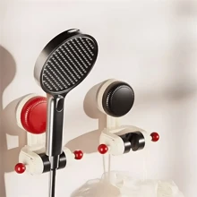 1 pieza Soporte ajustable para cabezal de ducha con ventosa, estantería de ducha sin perforación para el baño, soporte de ducha montado en la pared, base fija universal para cabezal de ducha, accesorios de baño, nuevos productos de otoño, regalo del Día de San Valentín