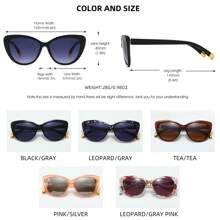 RIVSAR 女士超大猫眼太阳镜户外骑行驾驶时尚派对旅行礼盒装眼镜 - 彩色 - 查看 7