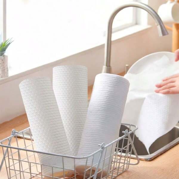 200pcs Disposable Rags Oil-Removing Tissue Thickened Non-Woven Dishcloths Rag Home Kitchen Cleaning Cloths Super Absorbent Towels