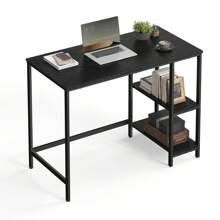 VASAGLE Computer Desk, Office Desk, 100 X 50 X 76 Cm, Modern Style, For Study, Bedroom, Living Room, Ebony Black - 黑色 - 查看 6