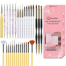 31pcs Professional Nail Art Brush Set - 3D Builder Gel Brush, Acrylic Drawing Pen, Salon-Quality Design Tools For Home Manicure And Salon Use