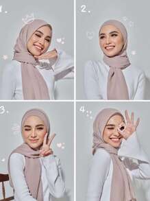 1 chiếc khăn choàng đi biển bằng vải chiffon màu trơn dành cho nữ, thích hợp để phối cùng áo choàng và mặc hàng ngày, có tác dụng chống nắng. - màu đặc - Xem 3