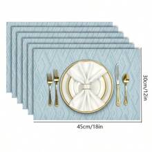 1 Stück/4 Stücke/6 Stücke hitzebeständige Platzsets, waschbare PVC gewebte Vinyl Tischsets für den Esstisch, rutschfest & fleckresistent, einfach zu reinigende Küchen-Platzsets