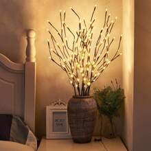 1pc Slivery Warm Luminous Birch Branch Decorative Light. Battery Powered Simulated Artificial Branches For Indoor, Wedding, Party, Home Decoration Festivals