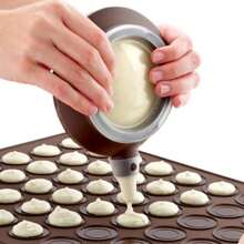 Silicone Macaron Decorating Pot Set, Chocolate Jam Extruder, With 5 Decorating Mouth, Suitable For Macron, Cake Baking Supplies - 棕色 - 查看 4