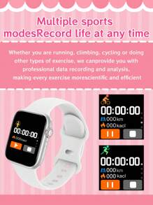 Hot 1pc Silicone Strap Sport Smart Watch For Teenagers, 1.44" Touchscreen Electronic Smart Watch, Call Function, Step Counter, Calorie Tracking, Multiple Sport Modes, Alarm & Notification Alerts, Compatible With Android & IOS, Suitable For Gifting, Sports, School, Parties, Comes In Various Strap Options, 90mAh/220mAh