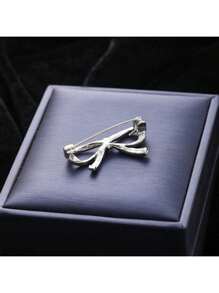 1 Stück elegante Schleife Brosche, funkelnde Legierung Dekoration, einfache Anstecknadel Brosche, hochwertige Damen Brustblume Clip - perfektes Valentinstags Geschenk Kleider Accessoire Anstecknadel für Kleidung, Tasche, Charm, Schule, Büro Accessoires, Hemden, Jacken, Schmuck, Weihnachten, Halloween Kleidung, witzige, süße Lehrer Geschenke, Halloween Accessoires, Lehrertag