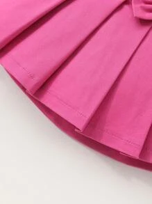 3件套，女婴，柔软舒适，休闲可爱，甜美优雅，松紧腰荷叶边蝴蝶结装饰迷你裙，女童裙装，女婴服装，女童服装，适合日常穿着、度假、聚会、摄影和户外活动 - 彩色 - 查看 7