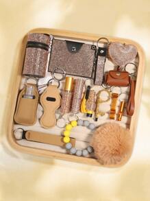 1/18 piezas Juego de llaveros con cristales para mujer con muñequera, bolsa para llaveros, soporte para tarjetas con pompón. Diseño novedoso, material duradero, adecuado para Halloween, Navidad, regalos para familiares y amigos, uso diario, accesorios de autodefensa para el coche, encantos para mochilas, accesorios de Halloween góticos y Y2K, accesorios para el Día del Maestro, cordones con soporte para identificación, accesorios para el coche - Multicolor - Ver 11