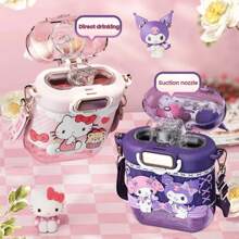 Sanrio Sanrio (17,59 oz/520 ml) Dubbele drinkfles Waterfles Geen BPA - Hoge temperatuurbestendigheid - Nieuw materiaal TRITAN - Voor sport, kantoor, kamperen, voor vriendin, voor verjaardag, kind, voor Kerstmis