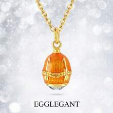 EGGLEGANT 1 pieza Delicado colgante de huevo esmaltado, collar con colgante simple, joyería para mujeres para uso diario, regalo de Pascua o aniversario