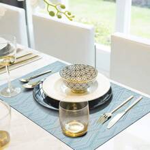 1 Stück/4 Stücke/6 Stücke hitzebeständige Platzsets, waschbare PVC gewebte Vinyl Tischsets für den Esstisch, rutschfest & fleckresistent, einfach zu reinigende Küchen-Platzsets