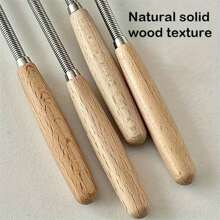 1pc/3pcs/6pcs, Whisk With Solid Wood Handle, Kitchen Mini Stainless Steel Egg Beater, Milk Whipper Wire Whisk For Blending, Whisking, Beating, Or Stirring, 7.9 Inch