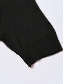 女士时尚冰丝印花短袖圆领T恤，夏季 - 黑色 - 查看 6