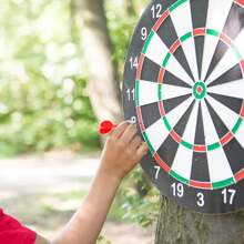 17-Inch Double-Sided Dartboard Set With 6 Darts, Non-Electric Soft Head, Aluminum Alloy & Stainless Steel, PE Material, For Casual, Family, And Professional Competitions, Indoor & Outdoor Use - Multicolor - View 3