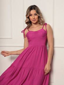Long Dress With Straps And Loose Cups - 紫色 - 查看 1