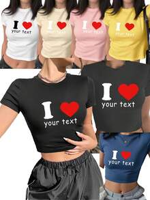 Personalized Christmas Shirts, Custom Women's T-Shirts - Add Your Own Pictures/Texts (Family Photos/Selfies/Statements/Slogans) To Design Your Own Personalized Printed T-Shirts, Thanksgiving, Mardi Gras, Christmas Personalized Small Shirts, Y2k Crop Top Shirts, Logo | Business | Wedding Gifts | Party Costumes | Birthday Gifts | Halloween Costumes | Christmas Costumes - Navy Blue - View 5