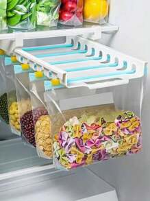 65pcs/30pcs/10pcs 保鲜袋，双密封保鲜袋，透明食品包装塑料密封袋，谷物，肉类，水果和蔬菜，双肋保鲜袋，水果和蔬菜冷冻袋，厚密封袋，冰箱分装密实袋，可抽取食品袋，厨房用品，厨房储存和储藏，厨房配件，适用于户外，露营 - 拉鍊頭顏色隨機 - 查看 3