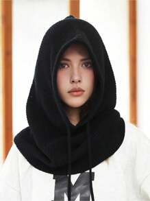 New Balaclava Winter Windproof Bib Wool Hat Women Warm One Warm Ear Protection Hat