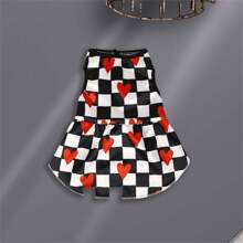 Vestido de gato para San Valentín, bonito vestido de princesa con estampado de corazón para primavera y otoño, transpirable y para perro. - Negro - Ver 2
