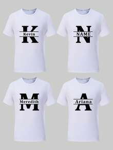 Customized Loose T-Shirt With Text, Customize Your Text And Photos For Family Gathering, Group, Couple, Pets, Friends, Music Festivals, Women's Autumn Tops, Shirt, Holiday Gift, Anniversary Gift, Wedding Gift, Best Friend Gift, Music Festival Women's Wear,Ornamental,Unique,Custom,Belle Costume,Ideal Gifts For Her,Family,Friends,Pink Girls,For Holiday,For Vacation,For Anniversaries