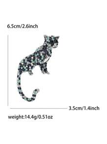 Fashionable Rhinestone Leopard Brooch For Women Animal Pin Party Banquet Jewelry Gift - Leopard - View 10