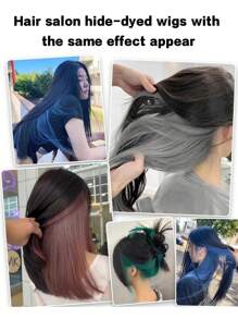 20inch One Piece 4 Card Wig Piece Multicolor Party Bright Vivid For Long Straight Hair Synthetic Color Wig Music Festival Halloween Party