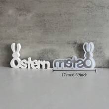 Moule en silicone en forme de lettres de Pâques, moule en plâtre et en résine pour lapin, lettre anglaise, décoration pour la maison, fait-main