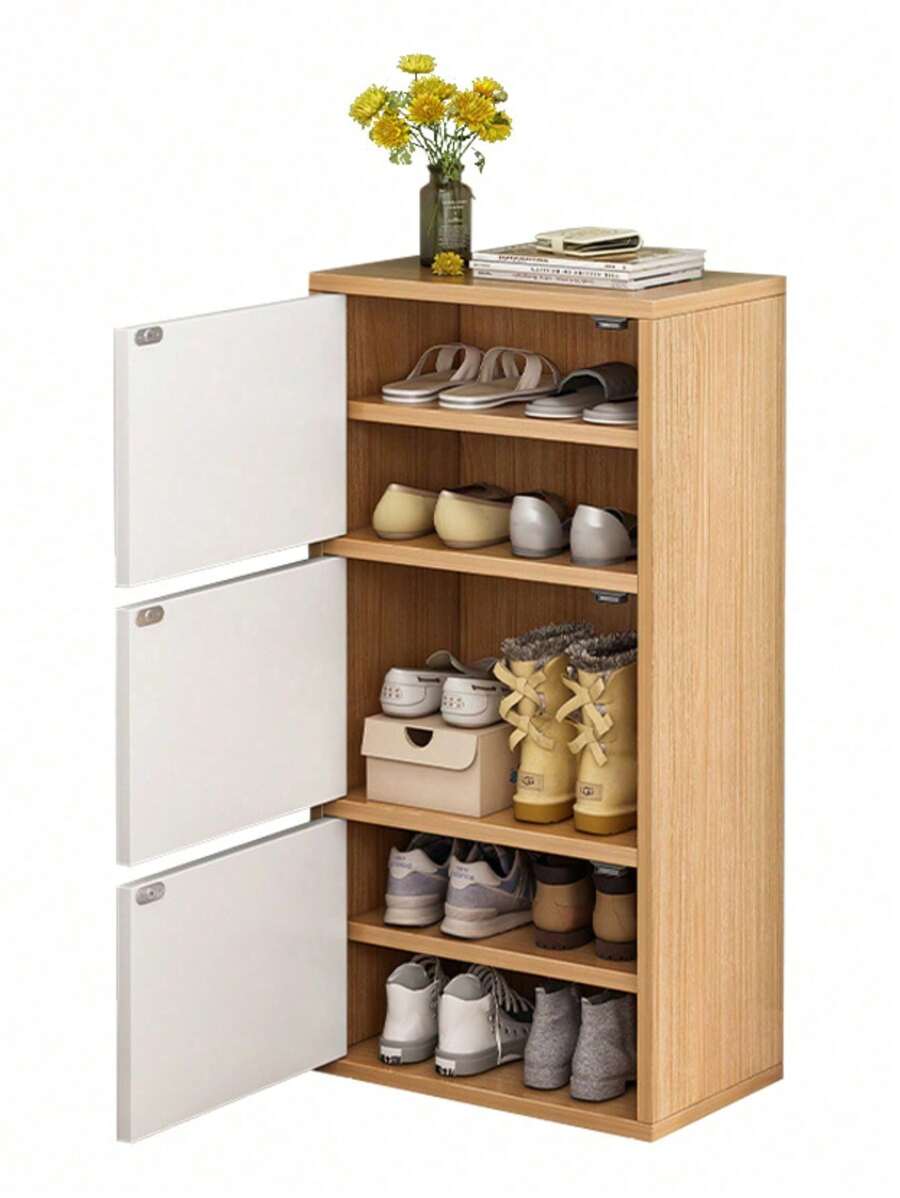 Mueble Organizador De Zapateras De Madera Con 3 Puertas - Multicolor - Ver 1