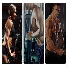 1 PC Biceps Training Double Head Pull Rope Single Head Double Head Triceps Lower Press Rope Face Pull Handle - Black - View 5