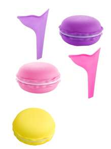 1/2pcs 3/4 Colors Available Female Portable Silicone Urinal Women Stand Up Pee Tools For Outdoor Travel Camping With Storage Box Suitable,Leakproof Silicone Funnel,Travel Essentials - Multicolor - View 3