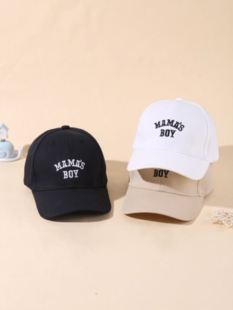 Set de 3 gorras de béisbol ajustables bordadas con "MAMA'S BOY", sombreros casuales de protección solar para exteriores, adecuados para primavera, otoño, viajes y vacaciones en la playa, para niños y niñas