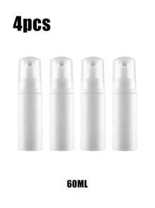 60毫升白色泡沫按压瓶，睫毛洗发水瓶，旅行泡沫按压瓶，空塑料瓶，可重复灌装迷你皂液器，适用于洗手液、睫毛洗发水、沐浴露，适合旅行、居家和学生返校使用